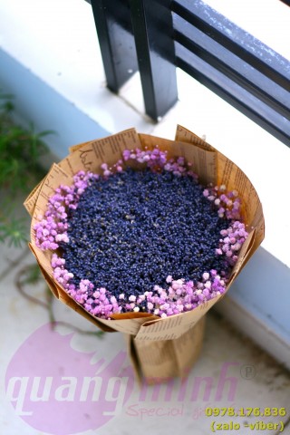 Bó hoa lavender khô tròn