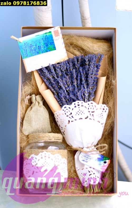 Hộp hoa lavender khô Nghĩ Về Em (Set cho CRUSH - PNVN 20/10)