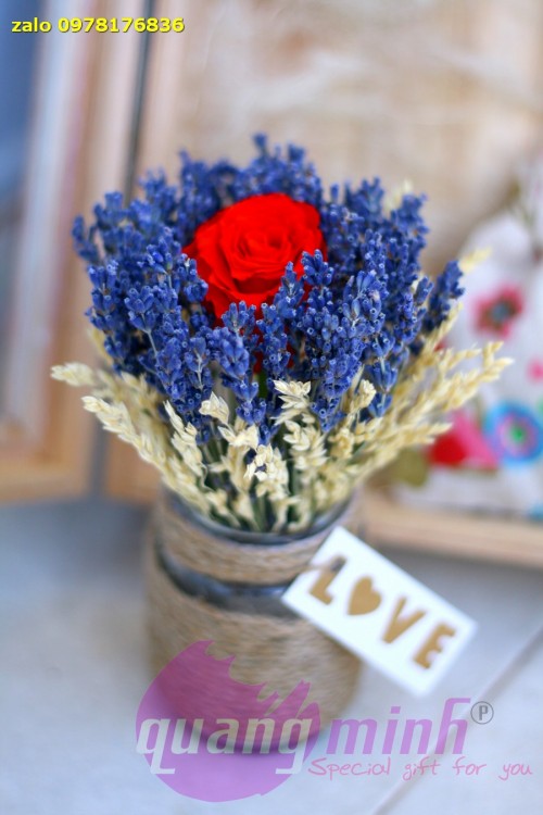 Lọ hoa lavender khô hoa hồng vĩnh cửu (JUST ONLY YOU)